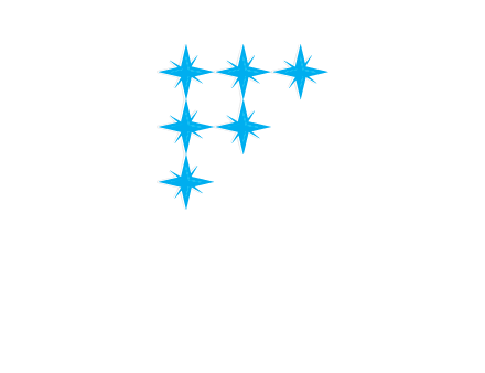 letter f made of shining stars icon