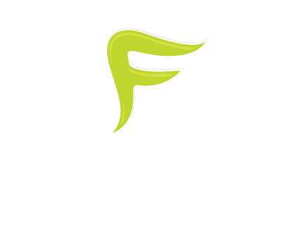 abstract swoosh letter F