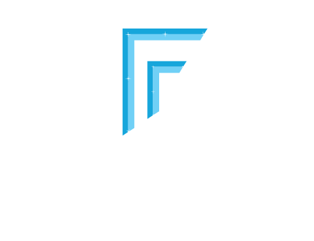 two tone boundaries forming abstract letter F