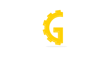 gear mixed with letter g logo