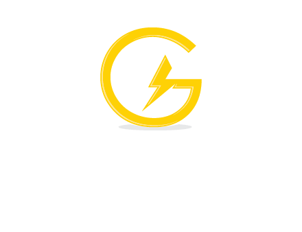 electric bolt merged with letter g logo