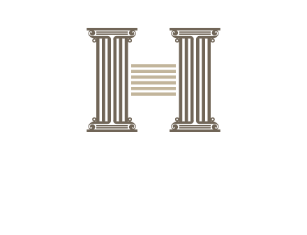 court column forming letter h logo