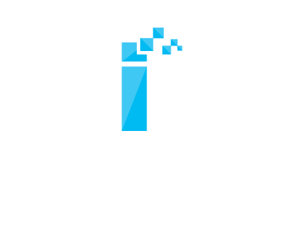 letter i incorporated with pixels logo