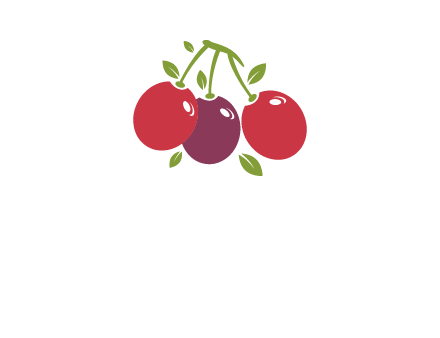 cherries with leaves food logo