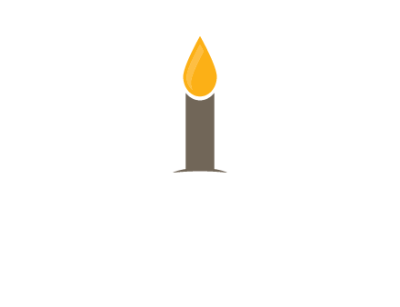 Candle merged with letter i logo