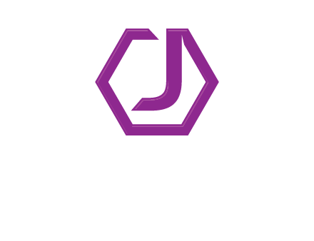 letter j incorporated with hexagon shape logo