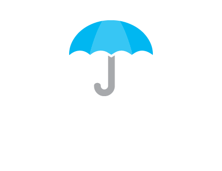 letter j incorporated with umbrella logo