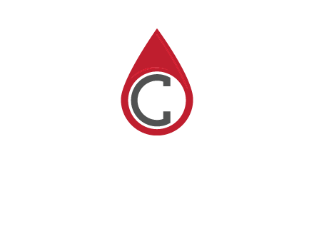 Letter c inside water drop logo