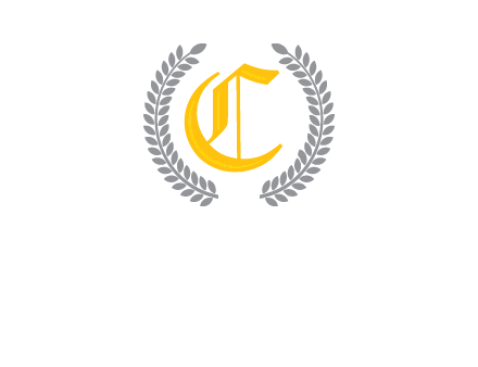 letter c inside laurel wreath logo