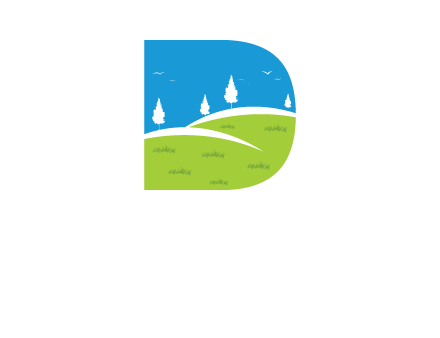 landscape inside letter d logo