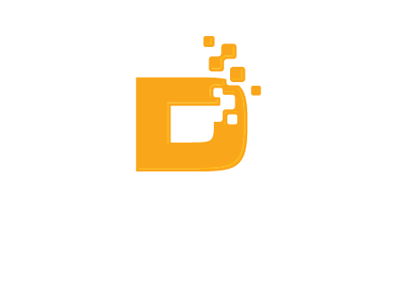 Technology pixels merged with letter d logo