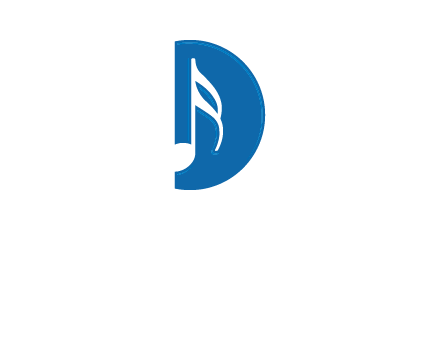 Music key inside letter d logo