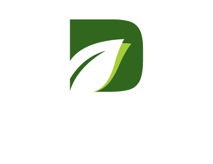 Leaf inside letter d logo