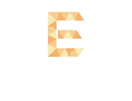 triangles forming letter e with stars logo