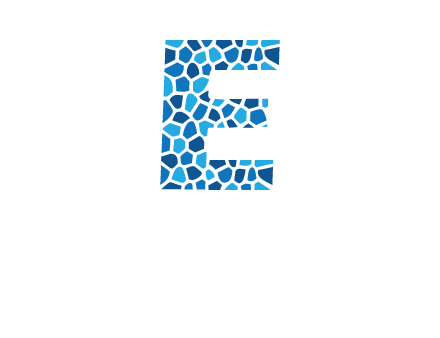 rock stones forming letter e logo