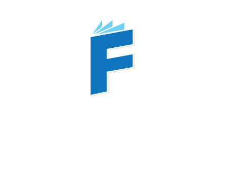 letter f incorporated with book logo