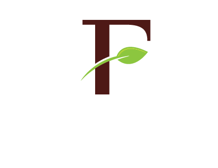 leaf incorporated with letter f logo