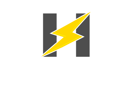 electric bolt is placed in front of letter h logo