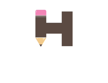 pencil incorporated with letter h logo