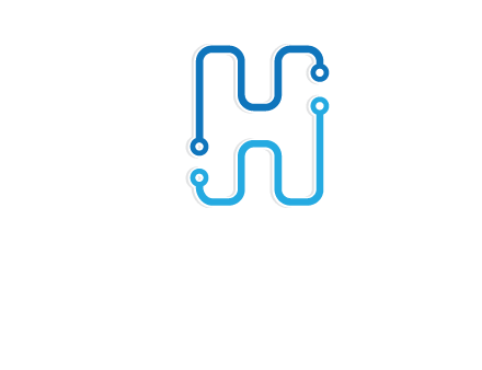 technology cables forming letter h logo