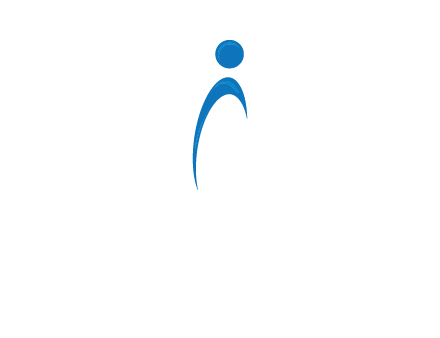 abstract person forming letter i logo