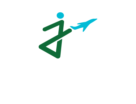 Airplane is passing by letter j logo