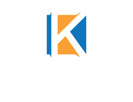 letter k inside square shape logo