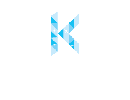 letter k incorporate with polygonal shape logo