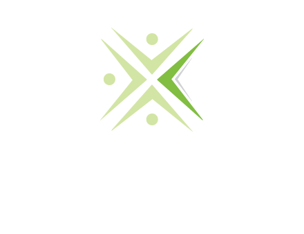 abstract persons incorporate with letter x logo