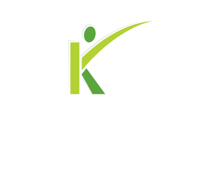 abstract person incorporated with letter k logo