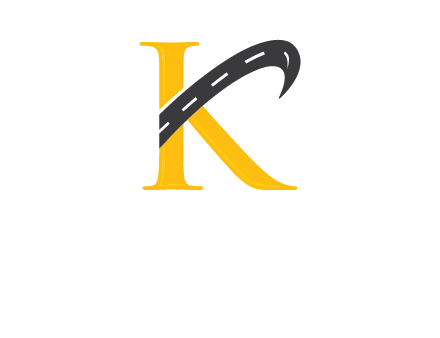 letter k with the road logo