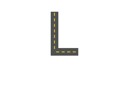 road in letter L shape logo