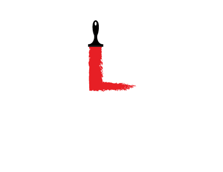 paint brush forming letter l shape logo