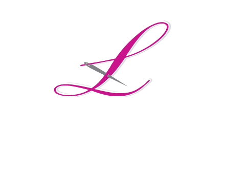 needle and thread forming letter L Shape logo