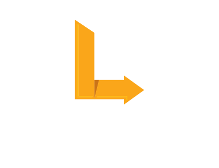 Arrow is forming letter L Shape logo