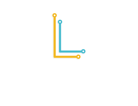 letter L forming technology cable logo