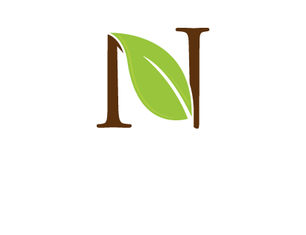 leaf inside letter n logo