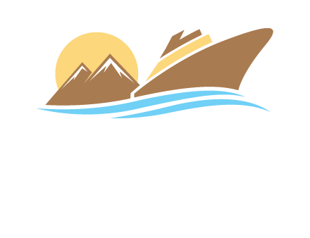 island with sun yacht logo