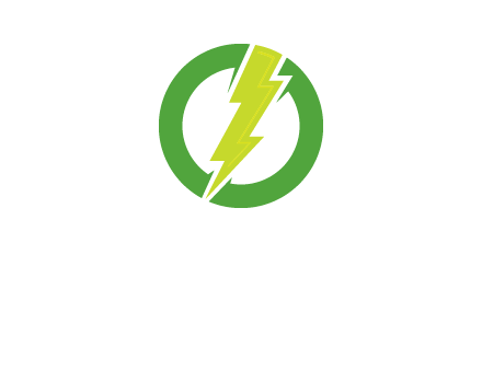 electric bolt inside of a circle logo