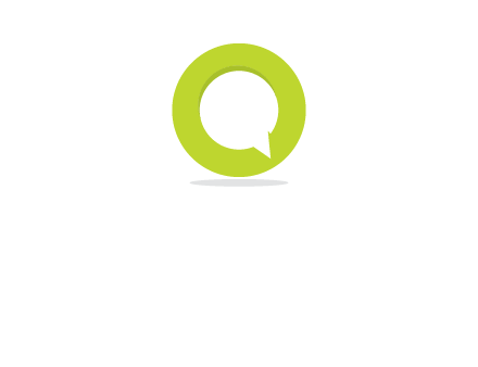 talking bubble is inside the letter o logo