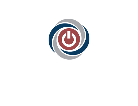 abstract circle swooshes inside power button logo