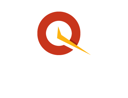 circle and time needle forming letter q