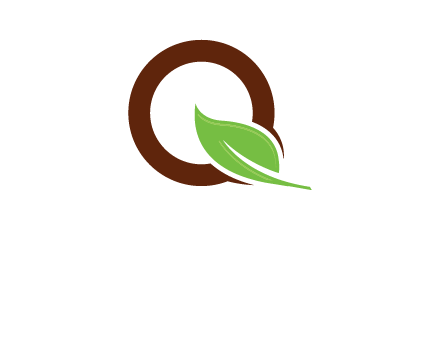 leaf and circle forming letter q logo