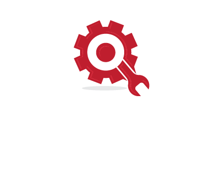 gear and wrench forming letter q logo