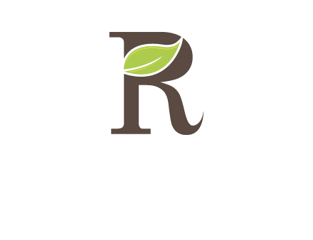 Leaf Inside letter r logo