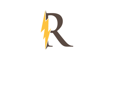 letter r inside electric bolt logo