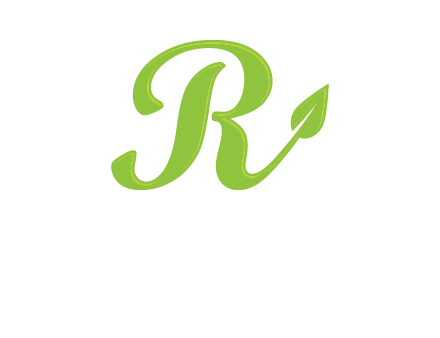 letter r with leaf logo