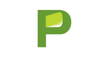 book is inside the letter p logo