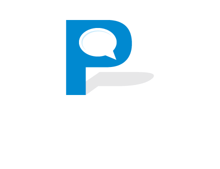 talking bubble inside the p logo