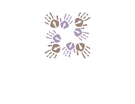 Hand print with artwork symbol